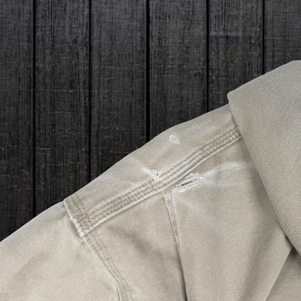Carhartt J141-266 Sherpa Lined Hooded Detroit Jacket - Tan XL Tall - Distressed